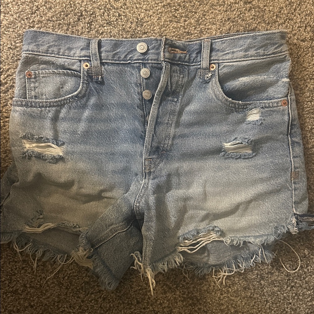 We The Free Blue Denim Shorts